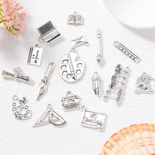 Tibetan Style Pendants, silver color plated, Different Shape for Choice & DIY, more colors for choice, nickel, lead & cadmium free, Approx 100PCs/Bag, Sold By Bag