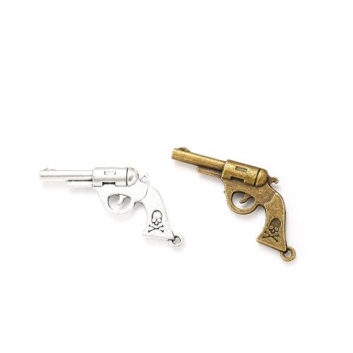 Tibetan Style Gun Pendants, plated, DIY, more colors for choice, nickel, lead & cadmium free, 40x22mm, Approx 100PCs/Bag, Sold By Bag