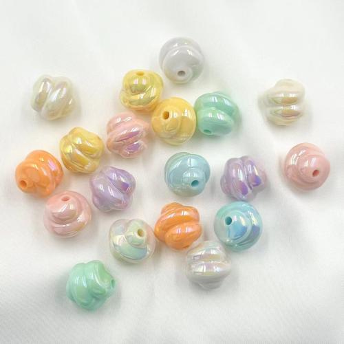 Plated Acrylic Beads, UV plating, DIY, more colors for choice, 17x16mm, Hole:Approx 2.5mm, Approx 100PCs/Bag, Sold By Bag