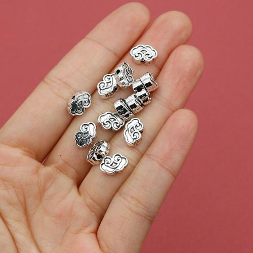 Tibetan Style Spacer Beads, Cloud, silver color plated, DIY, nickel, lead & cadmium free, 10x6.50mm, Hole:Approx 1.5mm, Approx 200PCs/Bag, Sold By Bag