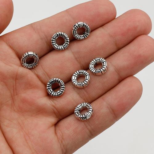 Tibetan Style Frame Bead, Donut, silver color plated, DIY, nickel, lead & cadmium free, 10mm, Hole:Approx 1mm, Approx 200PCs/Bag, Sold By Bag