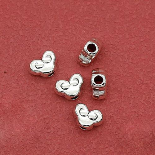 Tibetan Style Spacer Beads, Cloud, silver color plated, DIY, nickel, lead & cadmium free, 10x7x5mm, Hole:Approx 2.3mm, Approx 200PCs/Bag, Sold By Bag