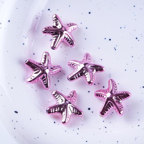 Plated Acrylic Beads, Starfish, UV plating, DIY, more colors for choice, 20x7mm, Hole:Approx 2mm, Approx 100PCs/Bag, Sold By Bag