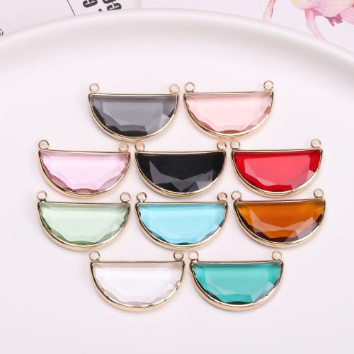 Brass Jewelry Pendants, with Crystal, gold color plated, DIY, more colors for choice, nickel, lead & cadmium free, 30x20mm, Sold By PC