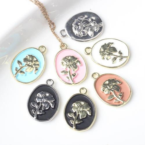 Tibetan Style Enamel Pendants, plated, DIY, more colors for choice, nickel, lead & cadmium free, 18x12mm, 100PCs/Bag, Sold By Bag