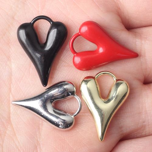 Tibetan Style Heart Pendants, painted, DIY, more colors for choice, nickel, lead & cadmium free, 19x13mm, 100PCs/Bag, Sold By Bag