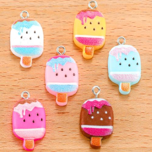 Resin Pendant, Ice Cream, DIY, more colors for choice, 26x14mm, Sold By PC