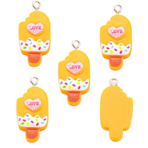 Resin Pendant, Ice Cream, DIY & different styles for choice, more colors for choice, 27x13.50mm, Sold By PC