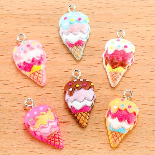 Resin Pendant, Ice Cream, DIY, more colors for choice, 24x13mm, Sold By PC
