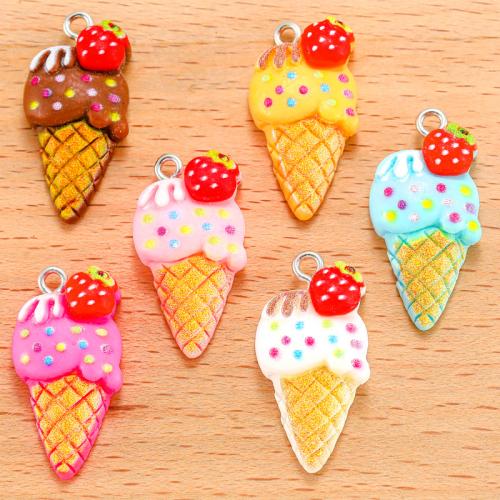 Resin Pendant, Ice Cream, DIY, more colors for choice, 27x13.50mm, Sold By PC