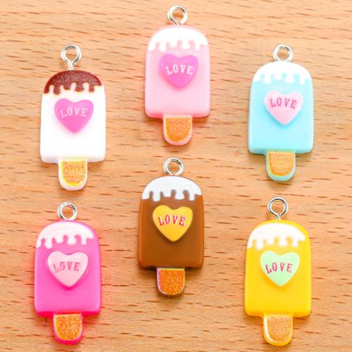 Resin Pendant, Ice Cream, DIY, more colors for choice, 26x12mm, Sold By PC