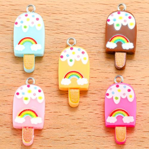 Resin Pendant, Ice Cream, DIY, more colors for choice, 28x12.50mm, Sold By PC