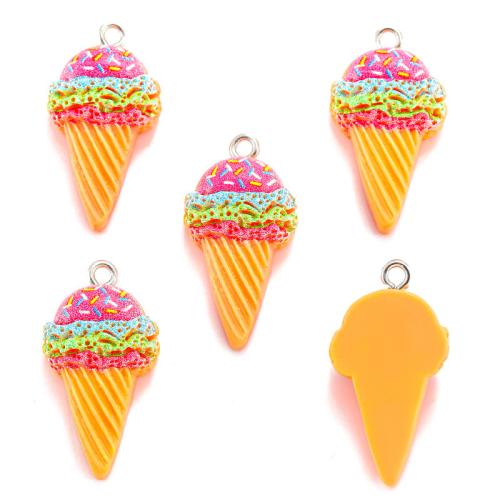Resin Pendant, Ice Cream, DIY, more colors for choice, 27x14mm, Sold By PC