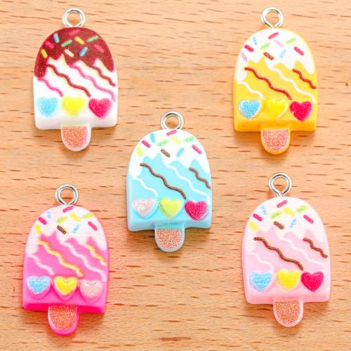 Resin Pendant, Ice Cream, DIY, more colors for choice, 25x14mm, Sold By PC