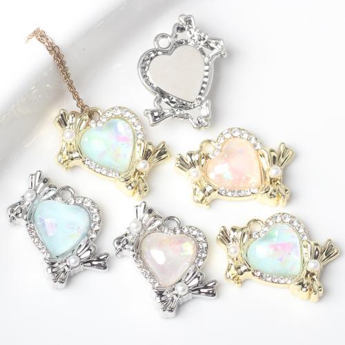 Resin Tibetan Style Pendants, with Resin, Heart, plated, DIY, more colors for choice, nickel, lead & cadmium free, 19x19mm, 100PCs/Bag, Sold By Bag