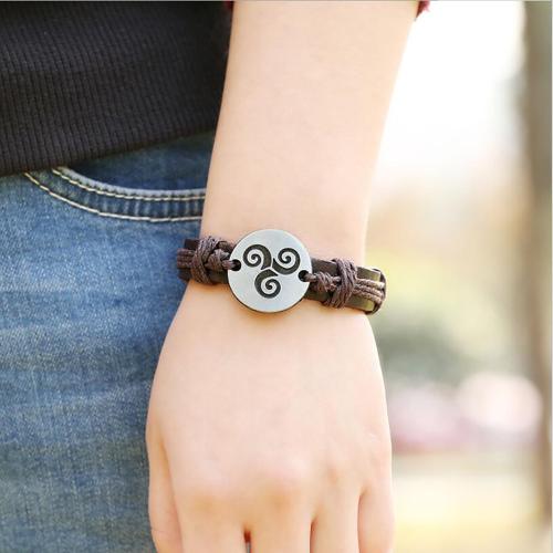 PU Leather Cord Bracelets, with Tibetan Style, fashion jewelry & Unisex, mixed colors, The strip is 1.2CM wide, 17CM long, and the drawstring is 9-10CM long, Sold By PC