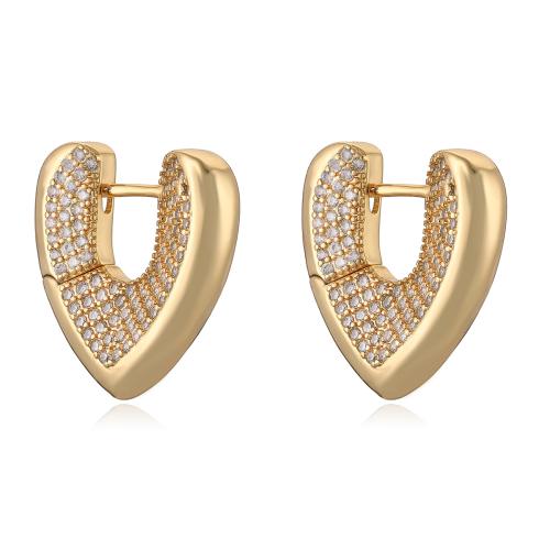 Cubic Zirconia Micro Pave Brass Earring, plated, fashion jewelry & micro pave cubic zirconia, more colors for choice, nickel, lead & cadmium free, 27x27mm, Sold By Pair