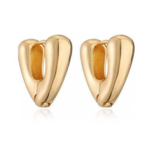Laiton Leverback boucle d'oreille, Placage de couleur d'or, bijoux de mode, doré, protéger l'environnement, sans nickel, plomb et cadmium, 17x16mm, Vendu par paire