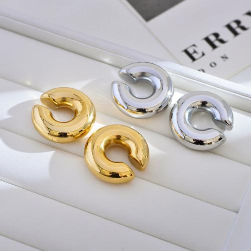 Fashion Earring Cuff and Wraps, 304 Stainless Steel, plated, fashion jewelry, more colors for choice, 30x30mm, Sold By Pair