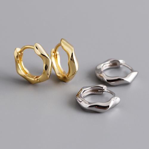 925 Sterling Silver Hoop Earrings, for woman, more colors for choice, 11.50x12.70mm, Sold By Pair