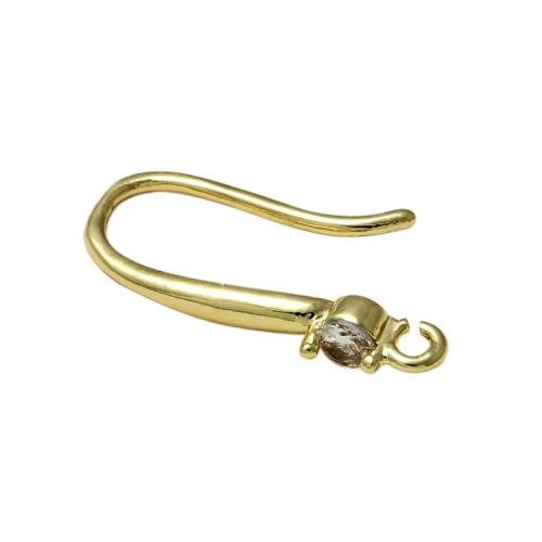 Brass Hook Earwire, plated, DIY & different styles for choice & micro pave cubic zirconia, golden, 10PCs/Bag, Sold By Bag
