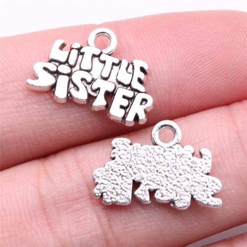 Tibetan Style Alphabet and number Pendants, Alphabet Letter, antique silver color plated, DIY, 19x13mm, Sold By PC