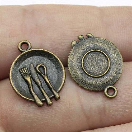 Tibetan Style Pendants, Tableware, plated, DIY, more colors for choice, 15mm, Sold By PC