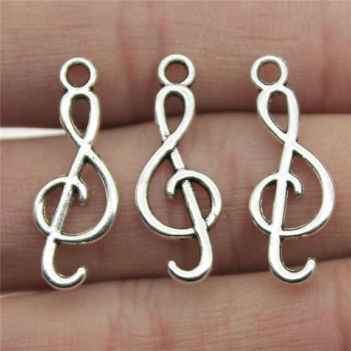 Tibetan Style Pendants, Music Note, plated, DIY, more colors for choice, 9x25mm, Sold By PC