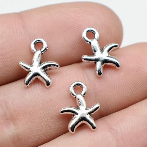 Tibetan Style Star Pendant, Starfish, plated, DIY, more colors for choice, 12x10mm, Sold By PC