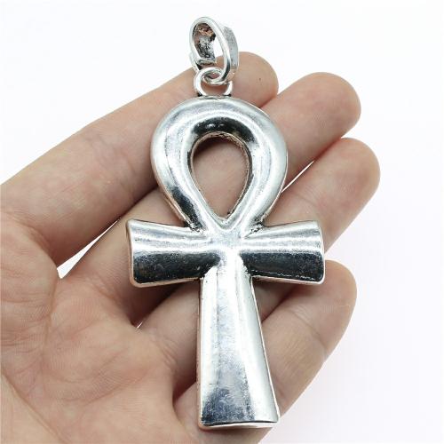Tibetan Style Cross Pendants, plated, DIY, more colors for choice, 80x42mm, Sold By PC