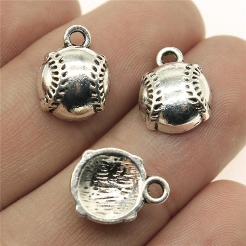 Tibetan Style Pendants, Baseball, antique silver color plated, DIY, 14x11mm, Sold By PC
