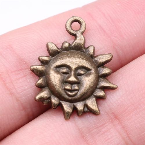 Tibetan Style Pendants, Sun, plated, DIY, more colors for choice, 23x19mm, Sold By PC