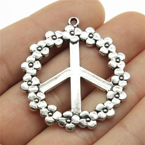 Tibetan Style Pendants, Peace Logo, plated, DIY, more colors for choice, 38mm, Sold By PC