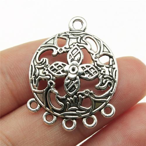 Tibetan Style Connector, antique silver color plated, DIY & 1/5 loop, 28x23mm, Sold By PC