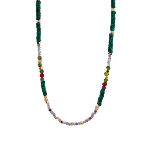 Naturstein Halskette, mit Messing, mit Verlängerungskettchen von 2inch, handgemacht, Modeschmuck & für Frau, Länge:ca. 17.7 ZollInch, verkauft von PC