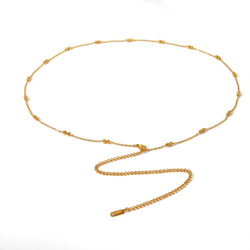 Joyería del cuerpo cadena, acero inoxidable 304, para mujer, dorado, longitud aproximado 65 cm, Vendido por UD