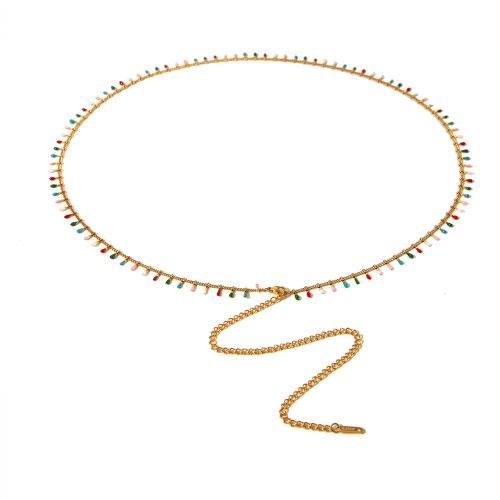 Joyería del cuerpo cadena, acero inoxidable 304, para mujer, dorado, longitud:aproximado 65 cm, Vendido por UD