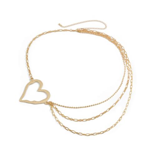 Body Chain Sieraden, Zinc Alloy, met messing ketting & ijzeren ketting, Hart, mode sieraden & voor vrouw, meer kleuren voor de keuze, Verkocht door PC