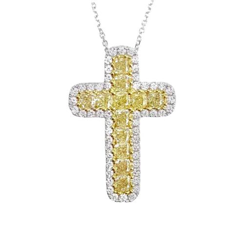 Collier en laiton, avec cristal, croix, bijoux de mode & pour femme, 21x30mm, Longueur:Environ 45 cm, Vendu par PC