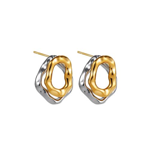 Boucle d'oreille de gaujon en acier inoxydable, Acier inoxydable 304, bijoux de mode & pour femme, 15x18mm, Vendu par paire