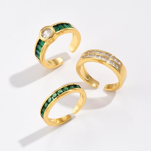 Cúbicos Circonia Micro Pave anillo de latón, metal, 18K chapado en oro, diferentes estilos para la opción & micro arcilla de zirconia cúbica & para mujer, Vendido por UD