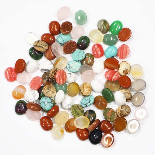 Natural Gemstone Cabochons, Natural Stone, Oval, DIY & different materials for choice, more colors for choice, 8x10mm, Sold By PC
