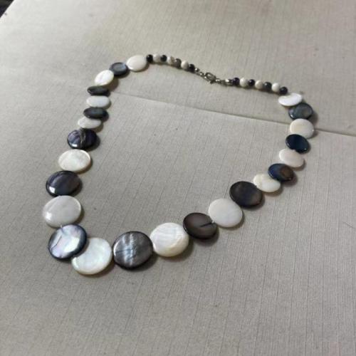 Shell Necklaces Flat Round fashion jewelry & for woman Length Approx 45-51 cm Sold By PC