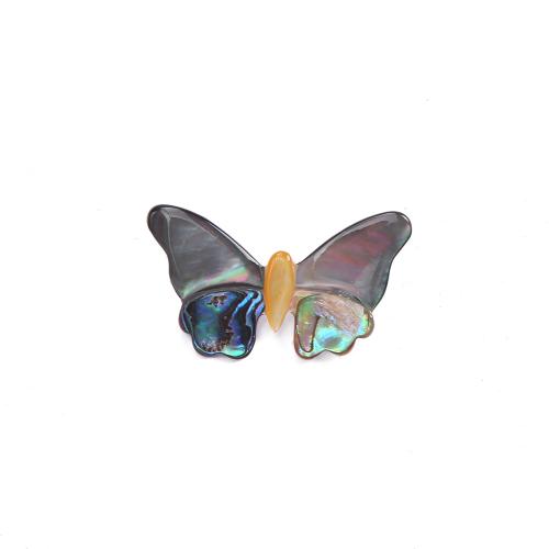 Shell Brooch, Abalone Shell, with Iron, Butterfly, for woman, 55x30mm, Sold By PC