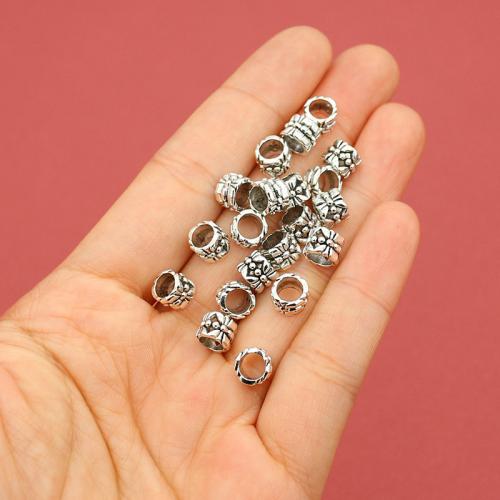Tibetan Style Jewelry Beads, silver color plated, DIY, nickel, lead & cadmium free, 7x5.50mm, Hole:Approx 4.5mm, Approx 200PCs/Bag, Sold By Bag