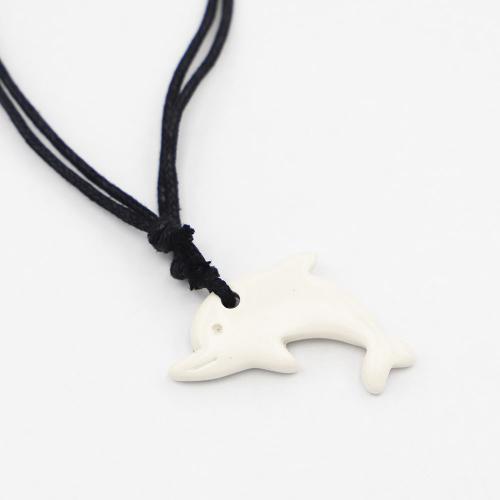 Resin Necklace Cotton Thread with Resin Dolphin Adjustable & for man Length Approx 44-86 cm Sold By PC