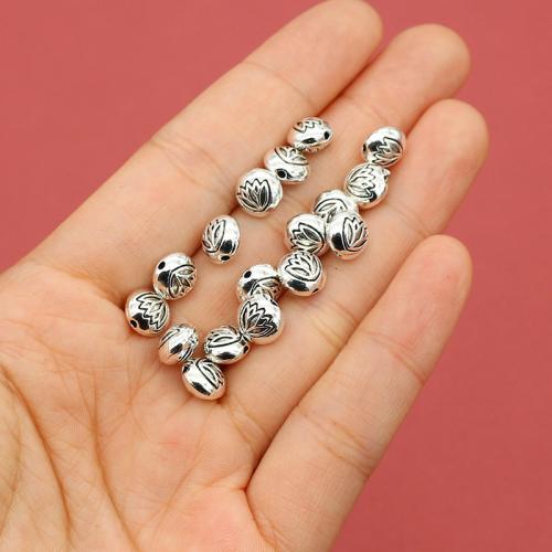 Perles intercalaires en alliage de zinc, Placage de couleur argentée, DIY, protéger l'environnement, sans nickel, plomb et cadmium, 8x7.50mm, Trou:Environ 1mm, Environ 200PC/sac, Vendu par sac