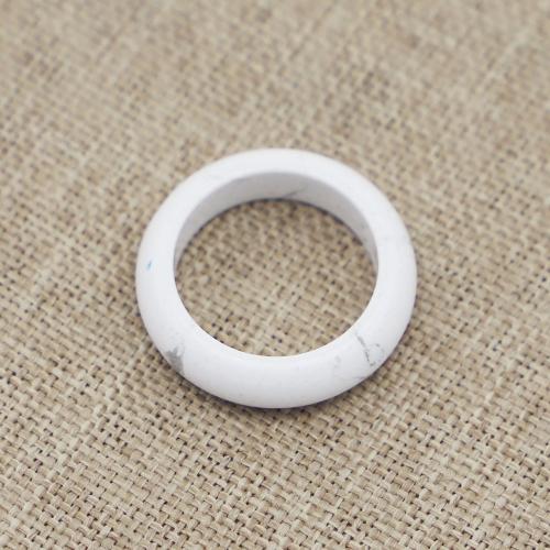 Turquoise Finger Ring Howlite Donut fashion jewelry & for woman white 6mm Sold By PC