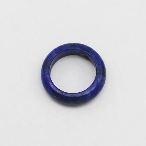 Natural Gemstone Finger Ring Lapis Lazuli Donut Unisex dark blue 6mm Sold By PC