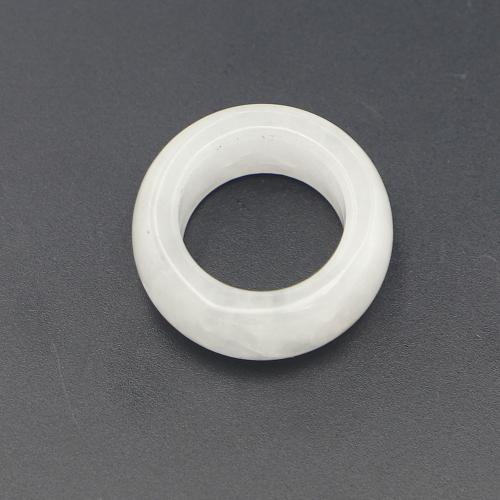 Natürlicher Quarz-Fingerring, Klarer Quarz, Kreisring, unisex, weiß, 12mm, Größe:9, verkauft von PC